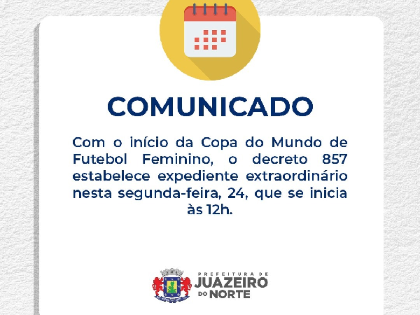 Decreto 045/2023 estabelece horário de expediente nos órgãos municipais nos  dias de jogos da Seleção Brasileira de Futebol Feminino na Copa do Mundo  2023 – Prefeitura de Gravatá